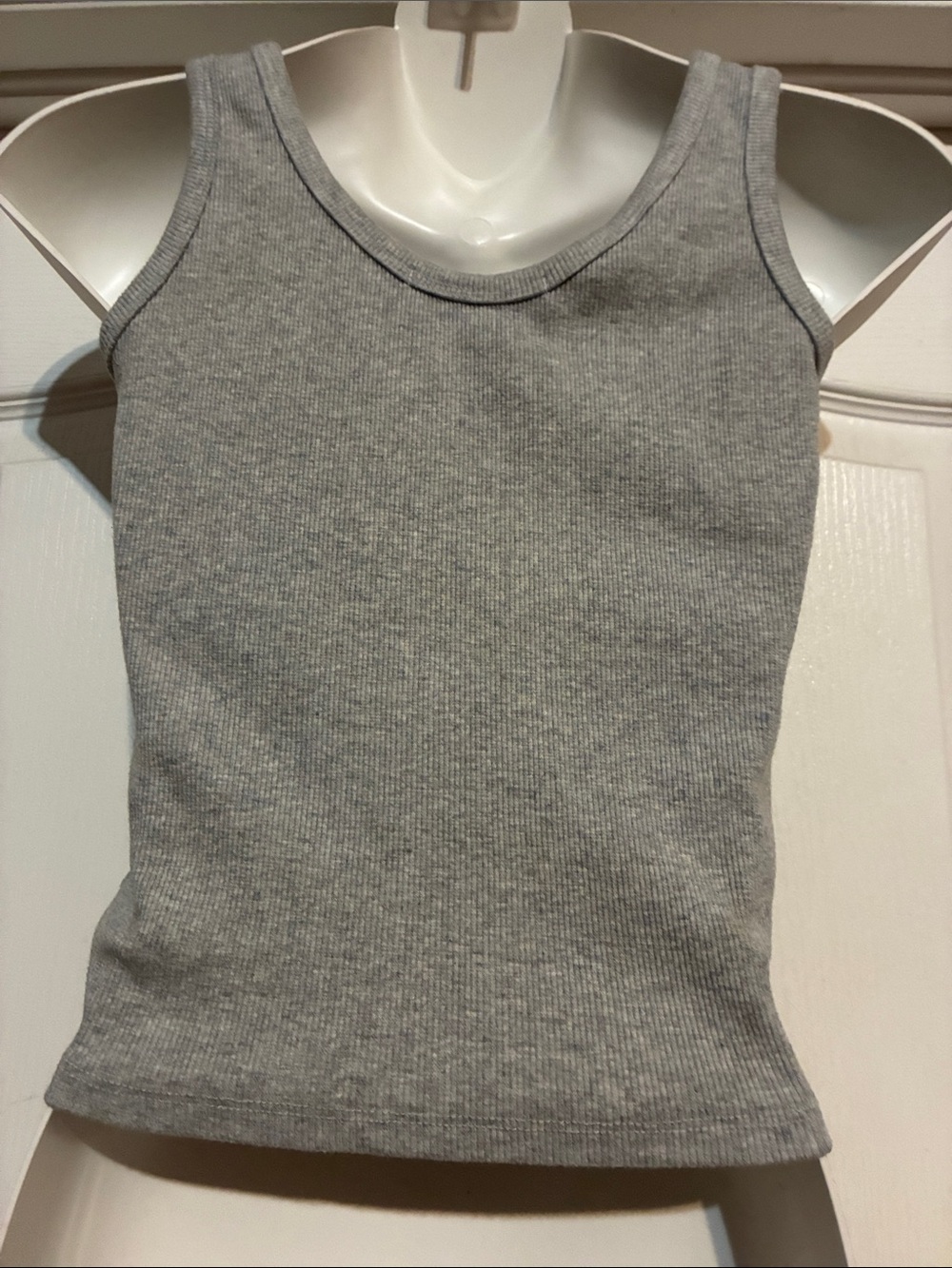 Gray Ribbed Tank with Dancing Skeleton Print - Picture 3 of 4